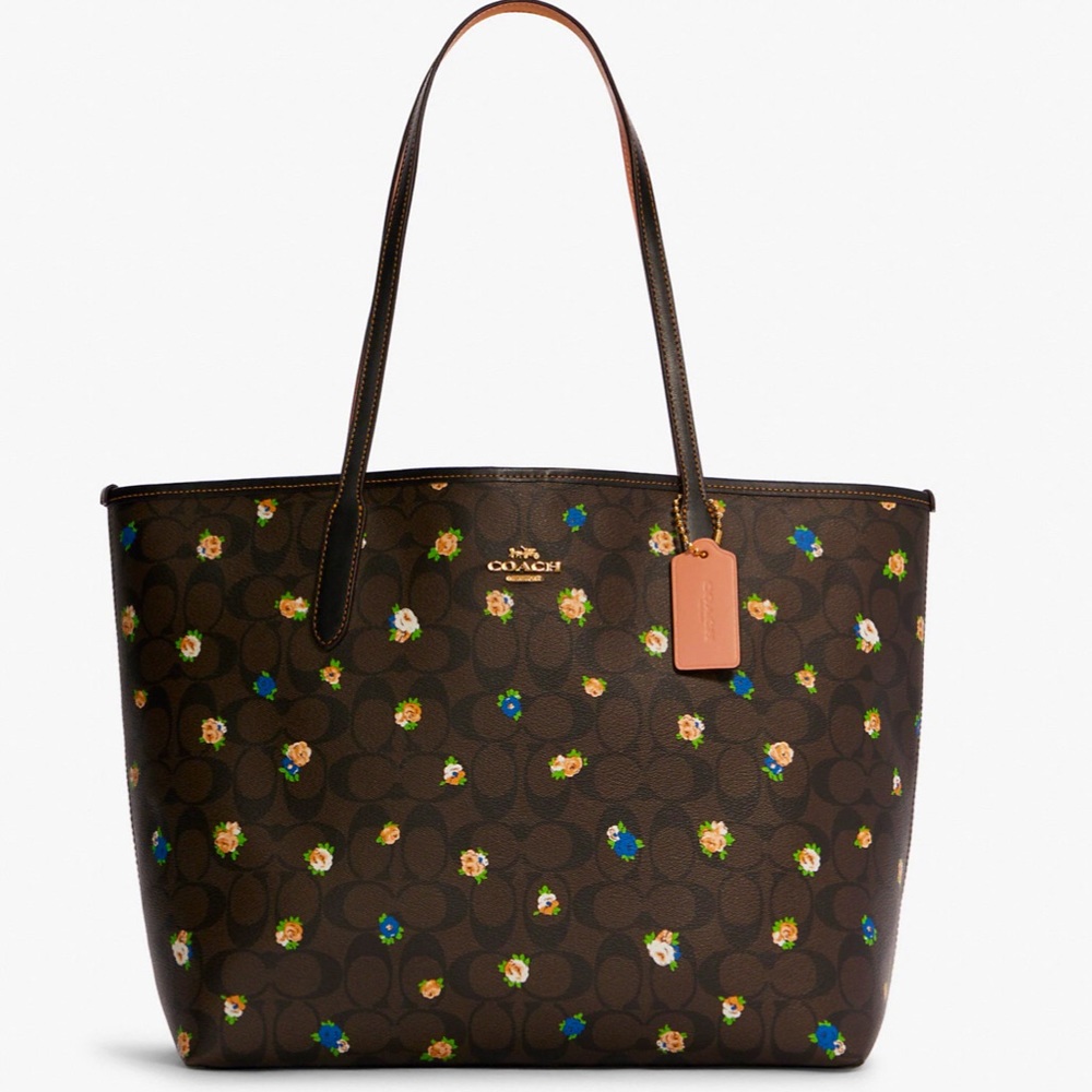 NWT 💃🏽 Coach City Tote In Signature Canvas With Vintage Mini Rose Print